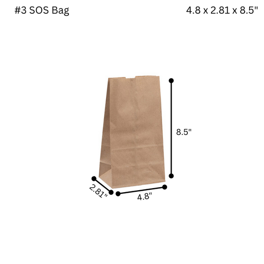 Kraft SOS #3 Paper Bags