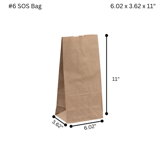 Kraft SOS #6 Paper Bags