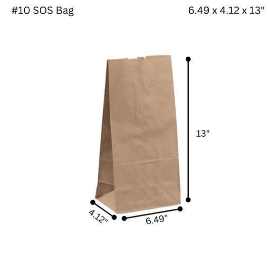 Kraft SOS #10 Paper Bags