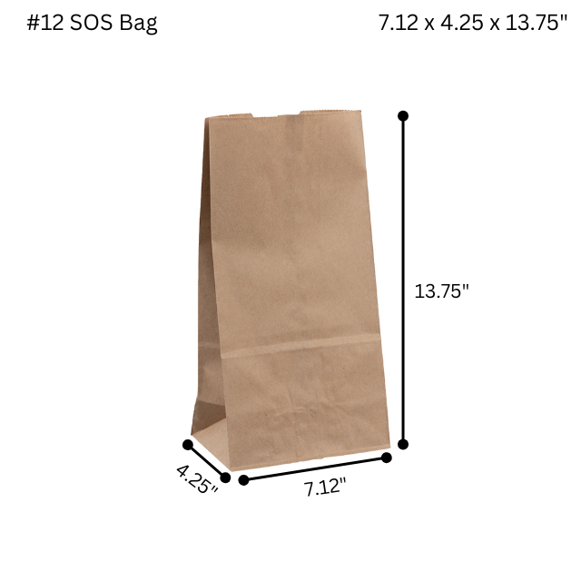 Kraft SOS #12 Paper Bags