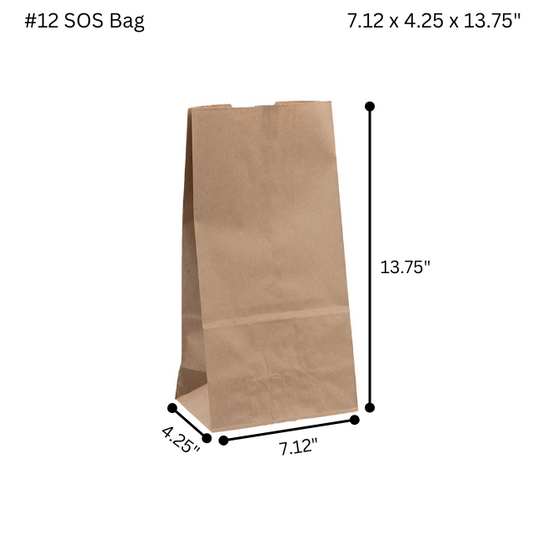 Kraft SOS #12 Paper Bags